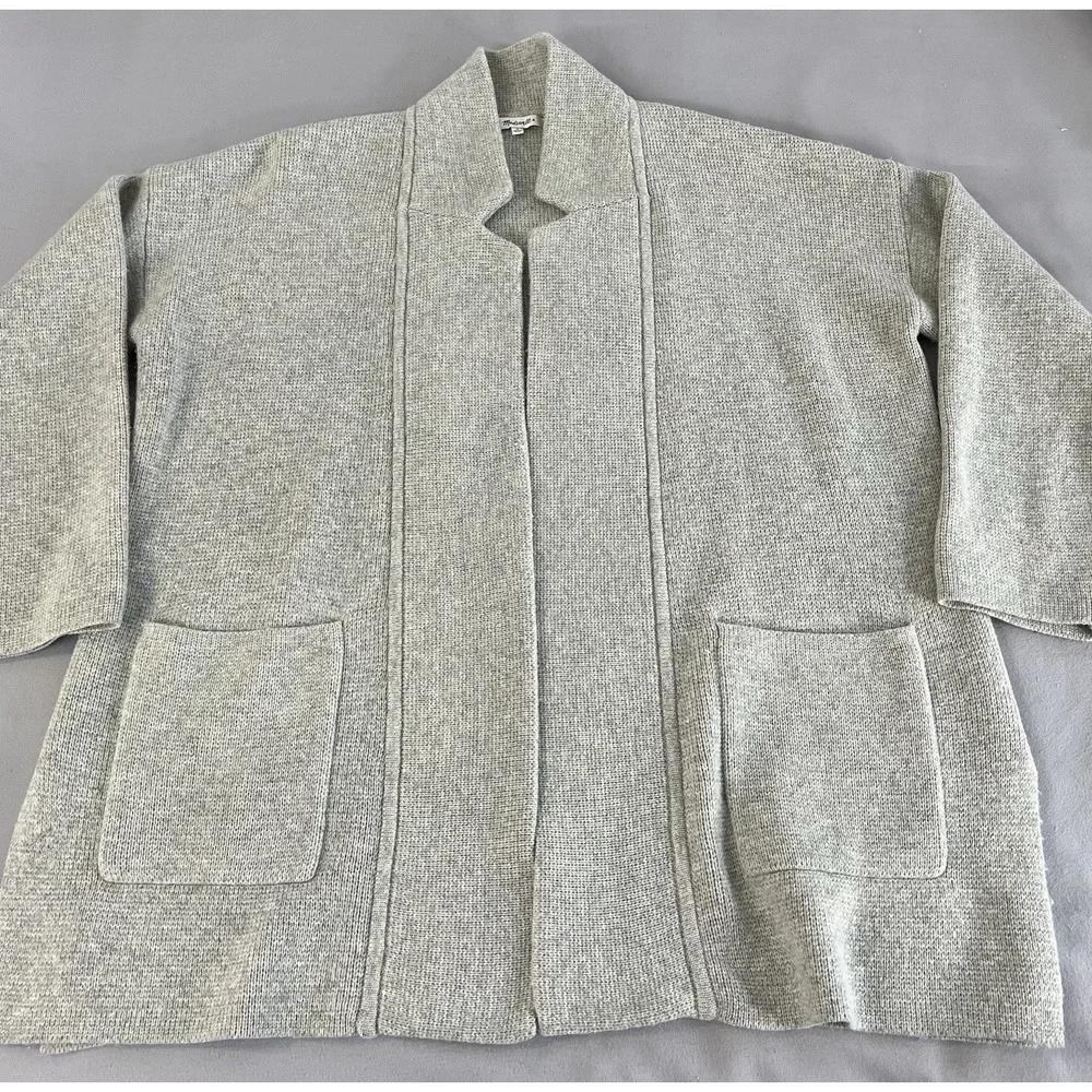 Madewell Women's Spencer‎ Sweater Coat Cardigan Size M Gray Merino Wool
